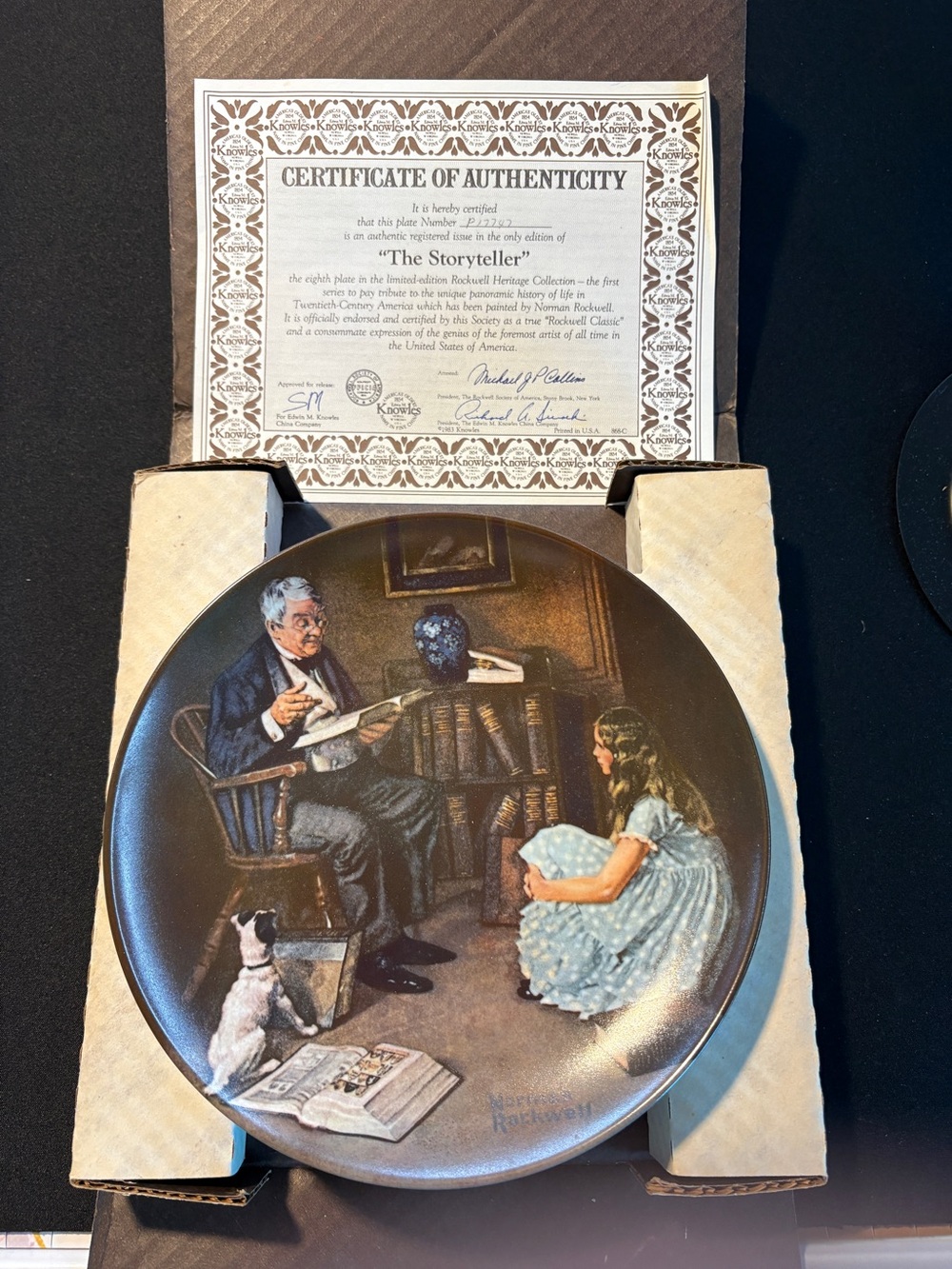 The Storyteller Decorative Collector Plate - Brown/Blue